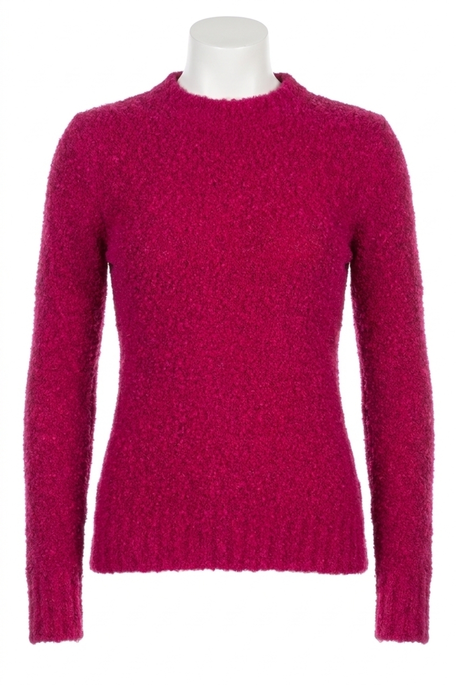 NEW KENSIE fuzzy boucle long sleeve sweater in pink